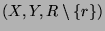 $ (X,Y,R\setminus \{r\}) $
