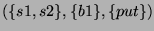 $ (\{s1,s2\},\{b1\},\{put\}) $