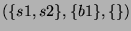 $ (\{s1,s2\},\{b1\},\{\}) $