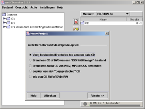 Selectie van het CD-type